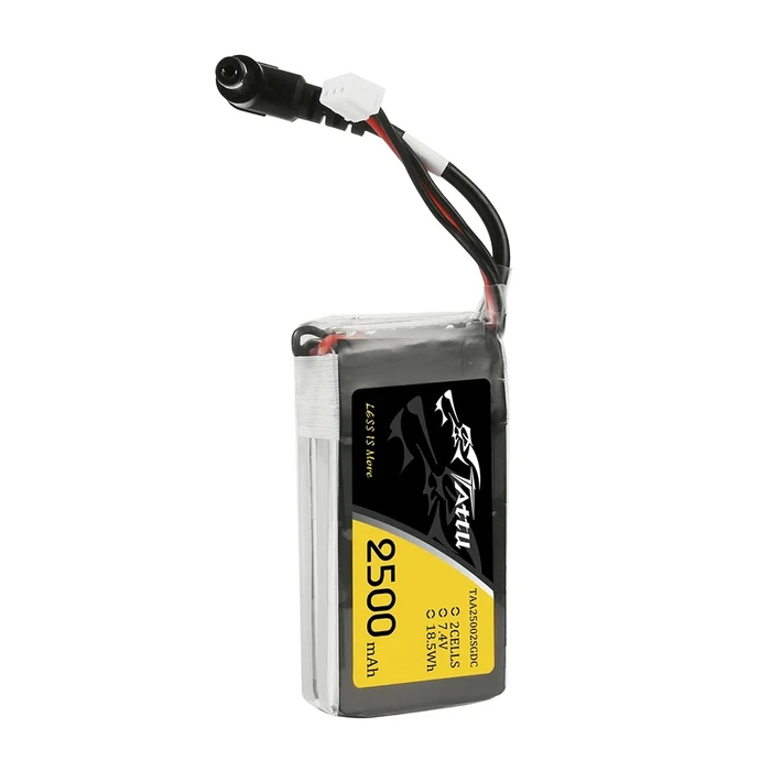 Tattu 2500mAh 2S 7.4V Lipo Battery with DC 5.5mm Plug for Goggles and 3-pin JST-XH for Radios — wholesale and OEM supply