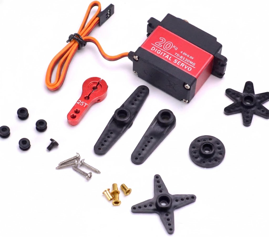 20KG Waterproof Digital Servo (Full Metal Gear, 180°) w/ 25T Horn