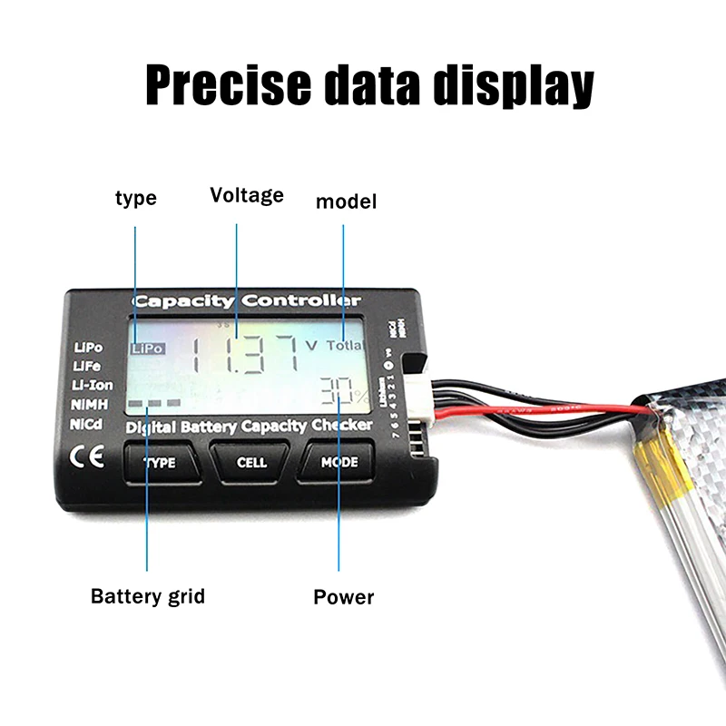 CellMeter-7 Digital Battery Capacity Checker & Voltage Tester