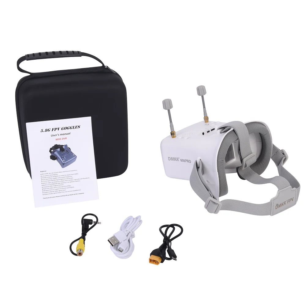 DMKR 008D PRO 5.8G FPV Goggles w/ DVR (2000mAh Battery, 4.3")