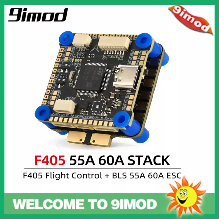 9imod F405 FPV Drone Stack, F405 Flight Controller + 55A/60A 4-in-1 ESC for FPV Freestyle & Racing Quadcopter — wholesale and OEM supply