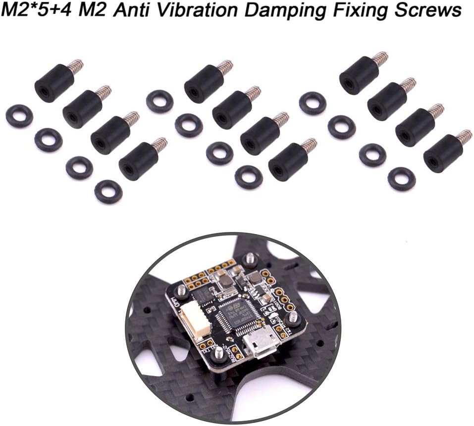 M2 Rubber Vibration Dampers & Standoffs for Mini FPV Flight Controller (12pcs)