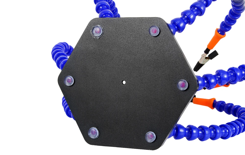 6-Arm Soldering Third Hand Tool (Magnifier + Light)