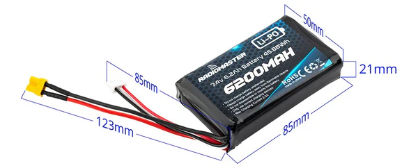 RadioMaster 2S 7.4V 6200mAh LiPo Battery