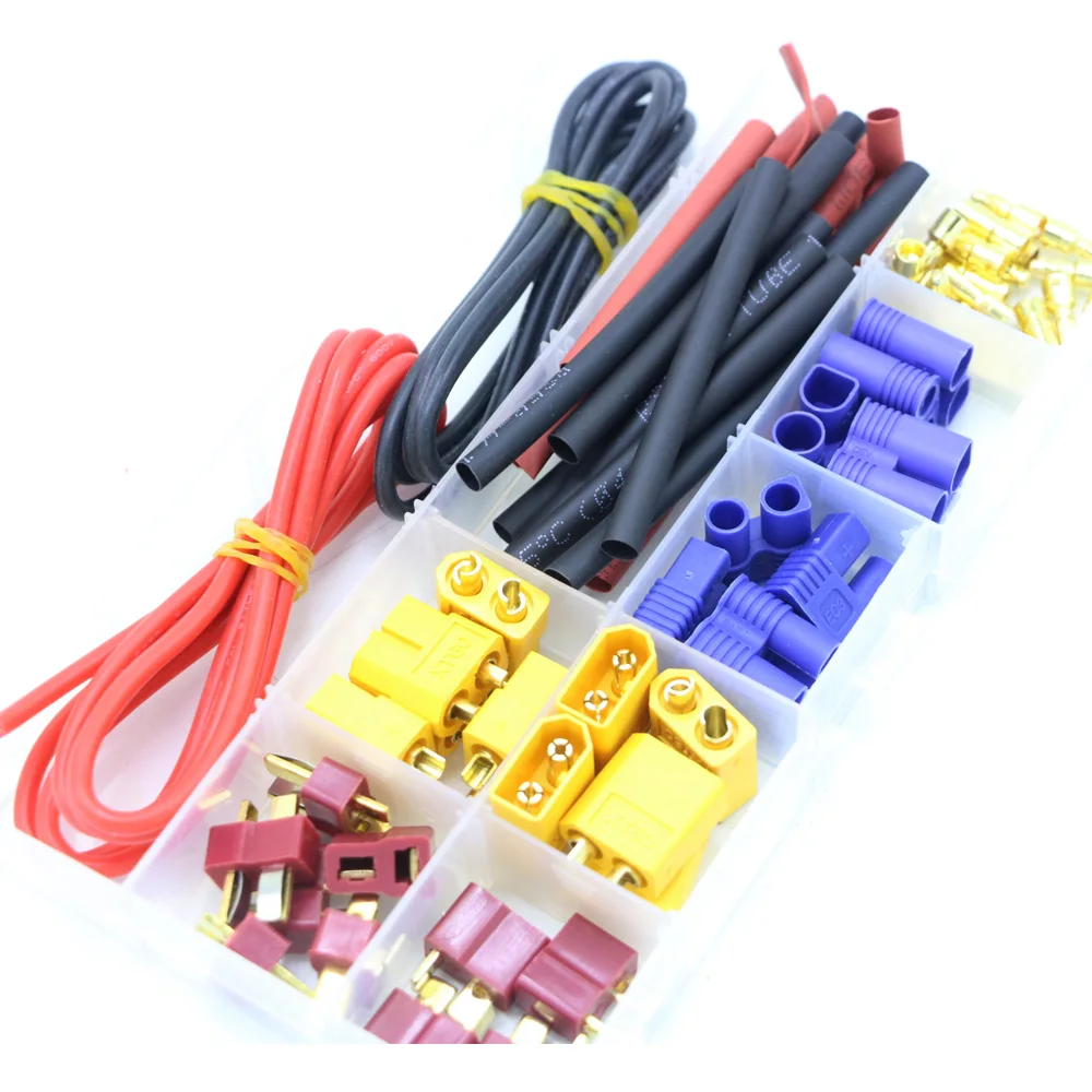 RC Power Connector Pigtails (16AWG, Male/Female)