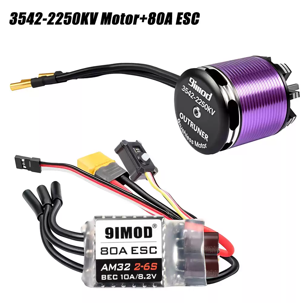 3542 Outrunner Brushless Motor Combo, AM32 80A Brushless ESC Power System for 1/10 1/12 RC Rock Crawler Cars