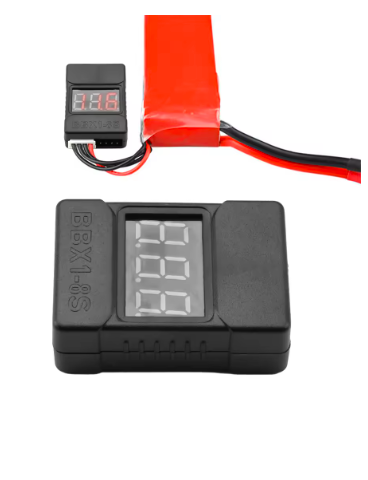 1-8S LiPo Battery Voltage Checker & Buzzer Alarm (Dual Speakers)