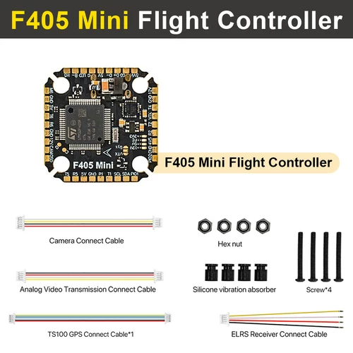 9imod F405 FPV Drone Stack, Mini F405 Flight Controller + 60A 4-in-1 ESC, 20x20mm Mounting Hole for FPV Racing Quadcopter