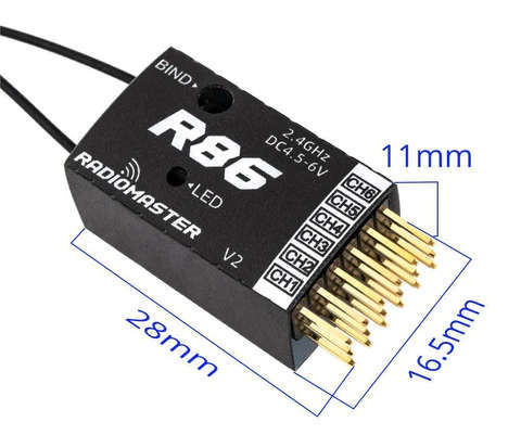 RadioMaster R86 V2 6ch Frsky D8 D16 and Futaba SFHSS Compatible PWM Receiver