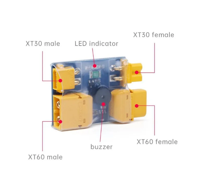 XT30 / XT60 Smart Smoke Stopper Fuse Test Safety Plug Short-circuit Protection Plug