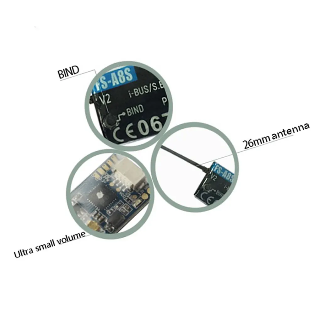 FS-A8S V2 Mini Receiver for FS-i6/i6X (AFHDS 2A)
