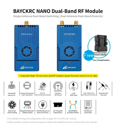 BAYCK Nano Dual Band TX Module 915MHz2.4GHz