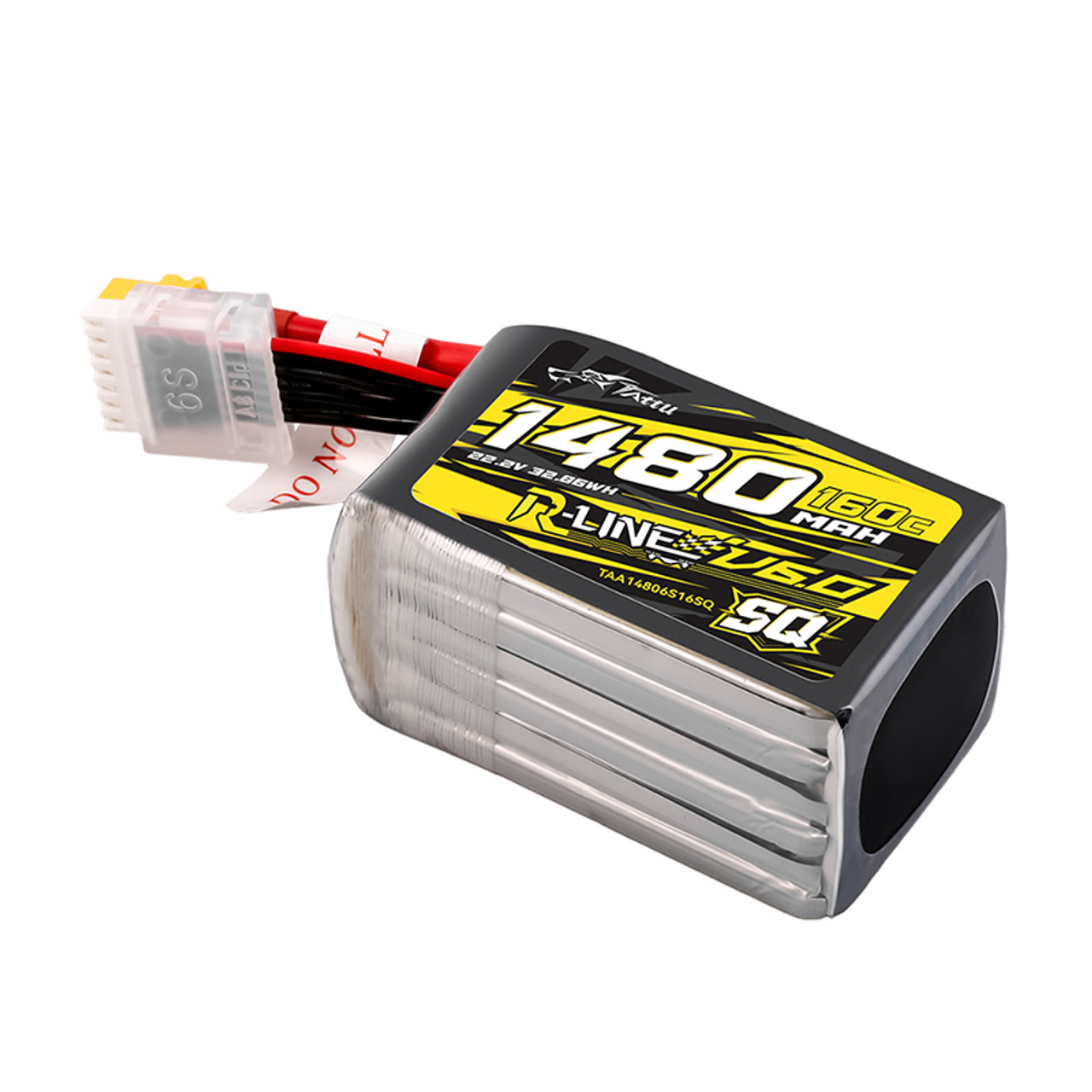 Tattu R-Line Version 6.0 1480mAh 160C 6S 22.2V SQ Lipo Battery Pack with XT60 Plug