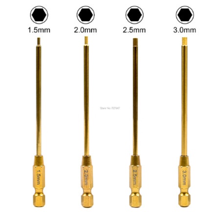 4pcs Professional White Steel Hex Screwdriver Set (1.5/2.0/2.5/3.0mm)