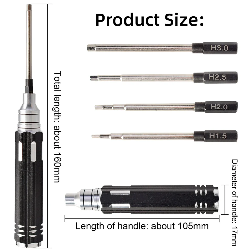 4-in-1 Hex Driver Set (1.5-3.0mm)