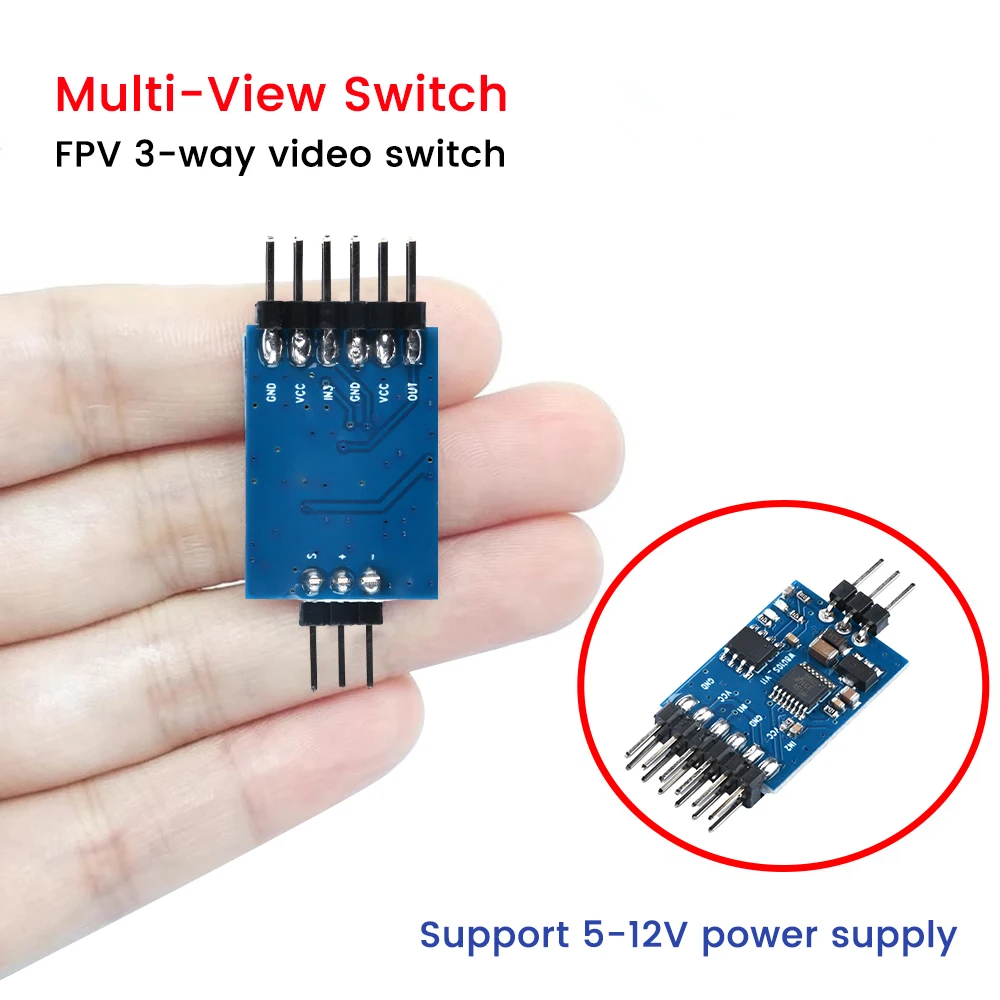 3-Channel FPV Video Switcher Module (PWM Control) for Multi-Camera