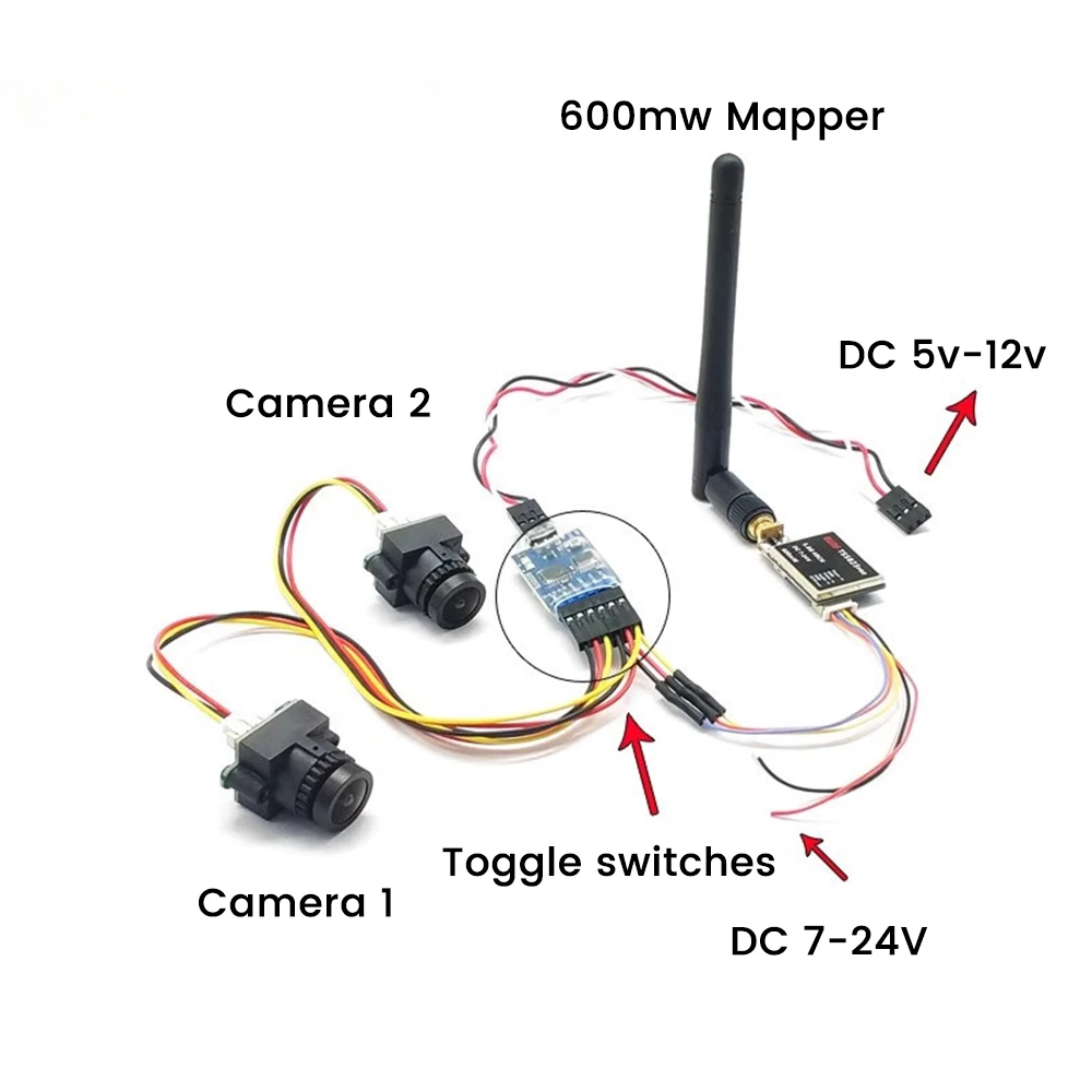 3-Channel FPV Video Switcher Module (PWM Control) for Multi-Camera