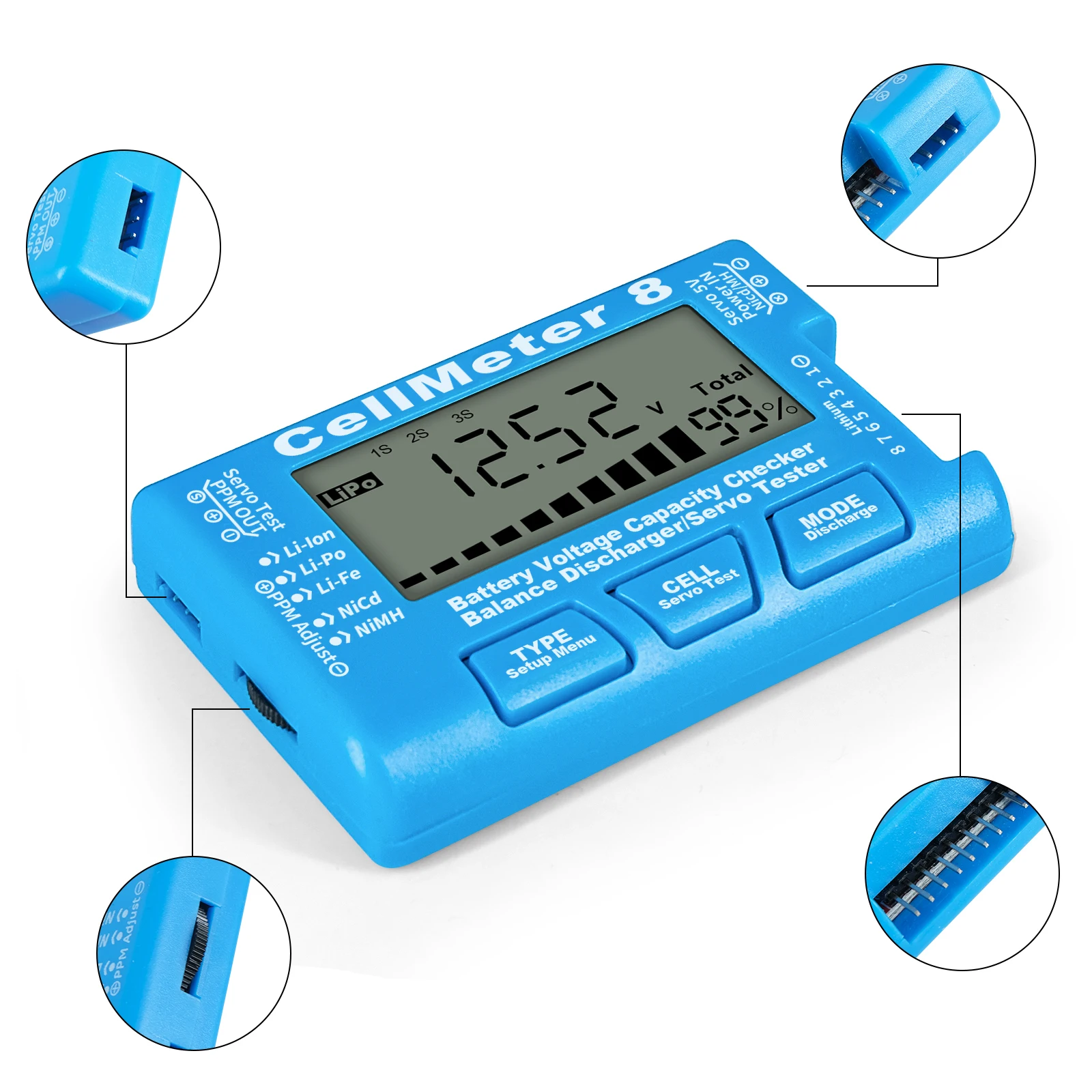 High Precision Digital Battery Capacity Checker & Voltage Tester