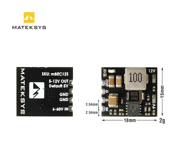 MATEK MICRO BEC 6-60V TO 5V/9V/12V-ADJ MBEC12S Step-Down Regulator Module