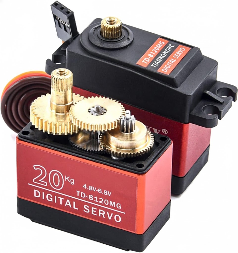 20KG Waterproof Digital Servo (Full Metal Gear, 180°) w/ 25T Horn