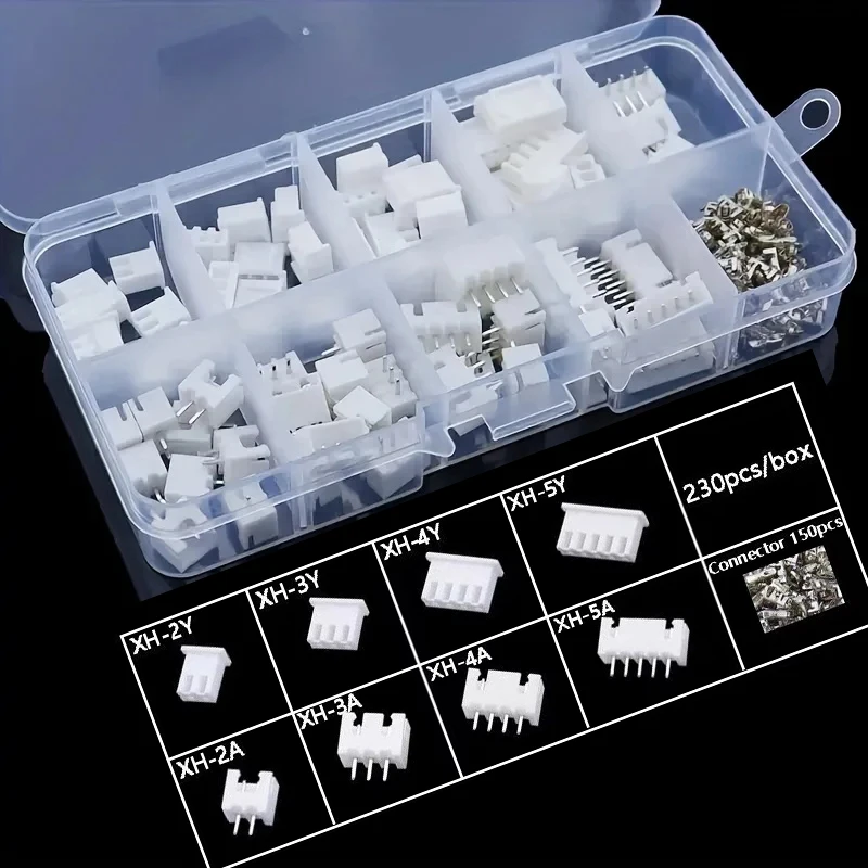 230-Piece XH2.54 Connector Assortment Kit (2.54mm Pitch)
