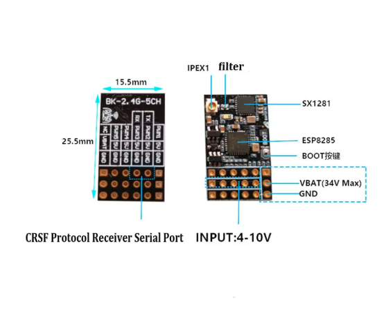 ELRS 2.4G 5-Channel PWM Receiver (Supports ELRS 3.0)