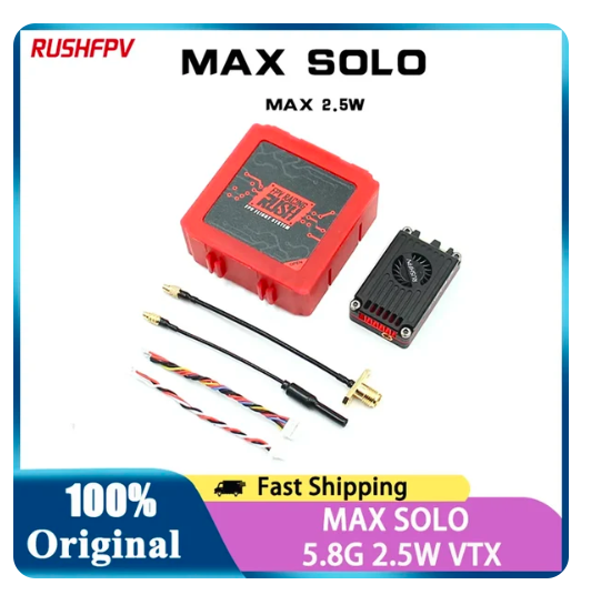 RUSHFPV RUSH MAX SOLO 5.8GHz 2.5W VTX 5.8G CNC Shell Built-In Cooling Fan — wholesale and OEM supply